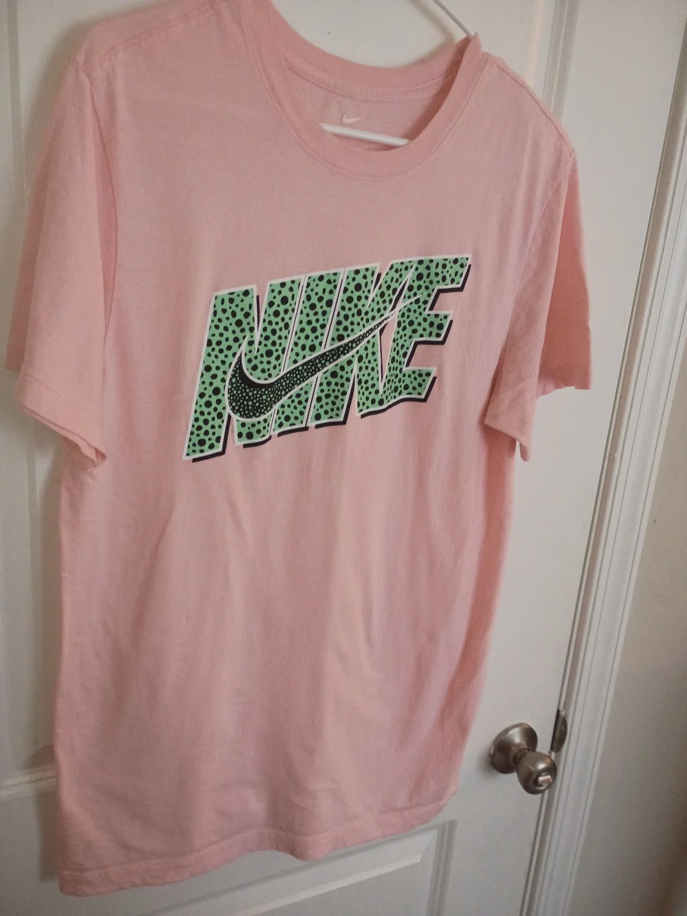 Nike Pink Short Sleeve Tee with Green Graphic